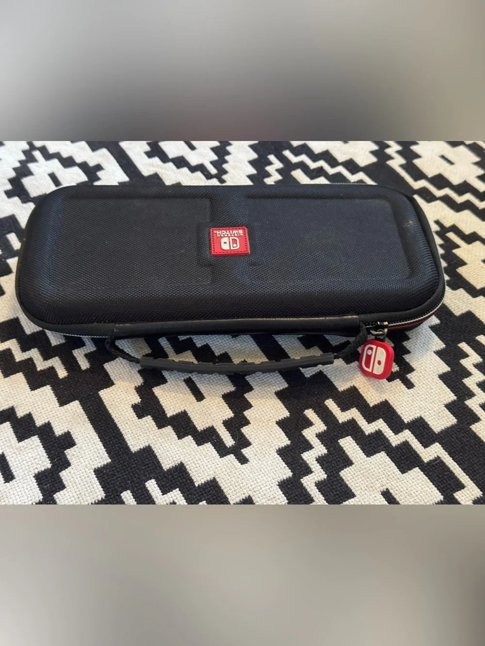 Nintendo Black Carry Case with Red Logo Accents